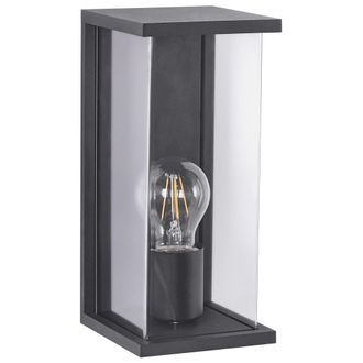 Beliani L&aacute;mpara De Pared Exterior Aplique Moderno De Metal Aluminio Material Sint&eacute;tico Negro Mate Wakal