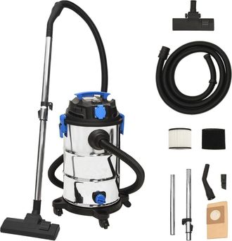 vidaXL Aspirador En Seco Y H&uacute;medo Plateado 1200 W 30 L Vidaxl