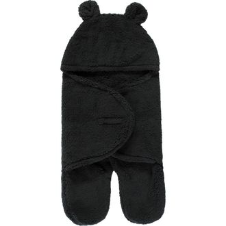Hudson Baby Animal Fluffy Baby Outdoor Stroller Sack Wrap in Black at Nordstrom