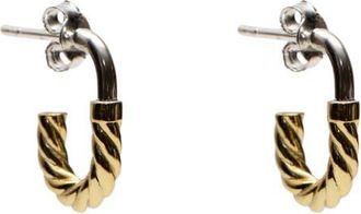 Argento Vivo Small Textured J-Shaped Hoop Earrings in Gold/Silver at Nordstrom