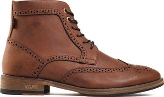 V.Gan Mens Vegan Wheat 2 Brogue Boots - Tan - Size UK 12