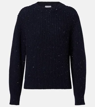 Brunello Cucinelli Sequined cashmere and wool-blend sweater