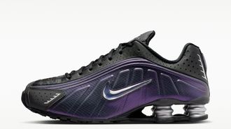 Nike Shox R4 Black Metallic Silver Purple Dynasty IO4546-002