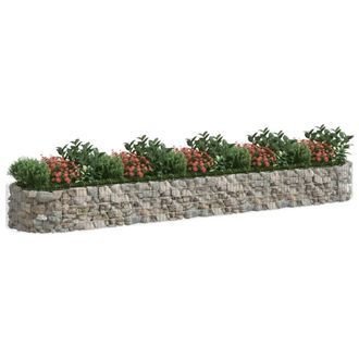 Berkfield Home Durable Gabion Raised Bed Galvanised Iron 500x100x50 cm in Silver | Size: 500 x 100 x 50 cm