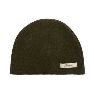 Jacquemus Le Bonnet Chevron - Dames - Hoeden - Bruin - ONE Size - Wol - Accessoires