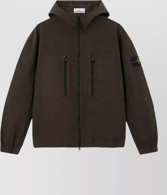Stone Island cotton hooded zip-up jacket