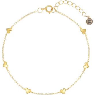 Hollywood Sensation Forever Yours Heart Charm Bracelet in Gold at Nordstrom, Size 7.5