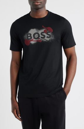 BOSS Thompson Embossed Logo Graphic T-Shirt in Black at Nordstrom, Size Xx-Large