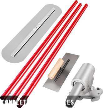 OEM Llana Para Hormig&oacute;n, Mango Ajustable, Dise&ntilde;o De Extremo Redondeado, Roja, 900 X 200 Mm