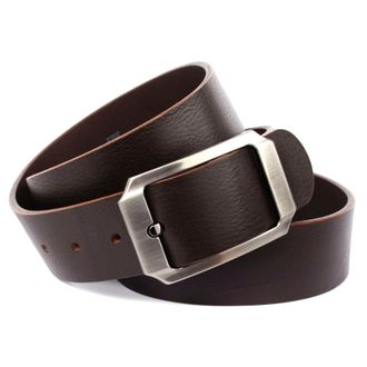 Anthoni Crown Lederg&uuml;rtel ANTHONI CROWN, Damen, Gr. 105, braun (dunkelbraun), Leder, unifarben, G&uuml;rtel Lederg&uuml;rtel, mit satinierter Schliesse