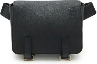 Loewe Pre-owned Belt Bags, male, Black, Size: ONE SIZE Pre-owned Anagram Leather 2way Shoulder Bag