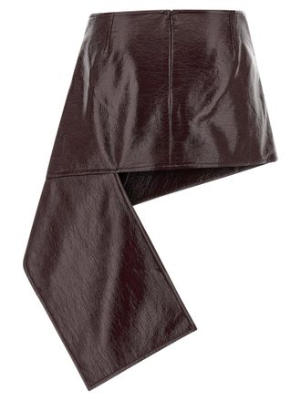 Courr&egrave;ges Vinyl Skirt - Burgundy