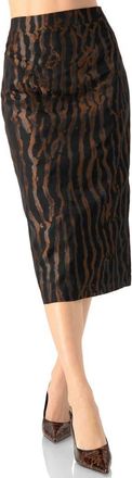 Ivonne Midi Skirt with Back Slit in Black at Nordstrom, Size 10