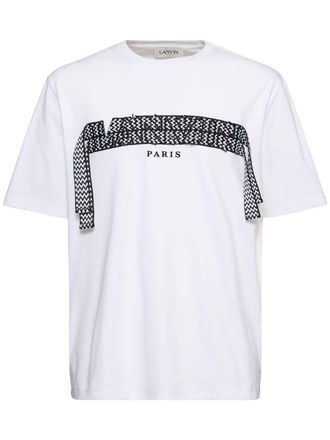 LANVIN カフレスクルネックTシャツ RMTS0115J198P25 281 Lanvin ロゴ Tシャツ | ブラック | FARFETCH JP