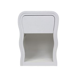 Mobili Rebecca Mesita De Noche 1 Caj&oacute;n Mobili Rebecca Edelweiss 55x40x30 Cm Mdf Blanco Moderno