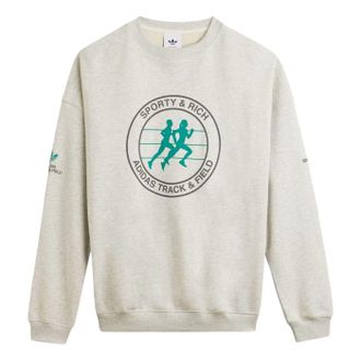 adidas (WMNS) adidas x Sporty & Rich Sweatshirt Gray KA0719