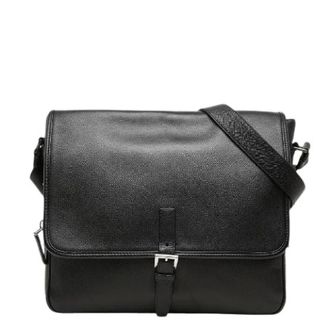Prada Pre-owned Saffiano schoudertas - unisex - Pre-owned - Zwart - Maat: ONE Size Leer