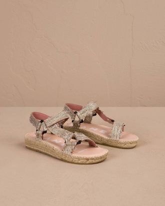 Maneb&igrave; Womens Lurex Cotton Blend Hiking Sandal In Gold