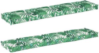 vidaXL Juego De Cojines De Paleta Floral 2 Pcs Estampado De Hojas Vidaxl