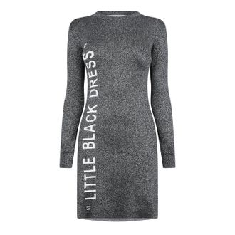 Off-white Off White Womens/Ladies Glitter Crew Neck Bodycon Dress (Silver/White) - Grey - Size 4 UK
