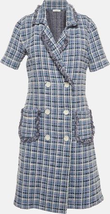Sandro Purple Tweed Double Breasted Mini Dress