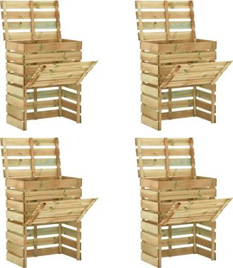 vidaXL Vidaxl - Compostadores De L&aacute;minas 4 Uds Madera De Pino 80x50x100 Cm