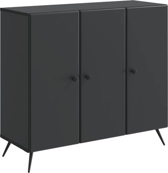 vidaXL Aparador Negro 89 X 34,5 X 80 Cm Madera De Ingenier&iacute;a Vidaxl