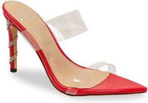 Chase + Chloe by Intouch Footwear Rhinestone Stiletto Mule Sandal in Red at Nordstrom Rack, Size 7.5