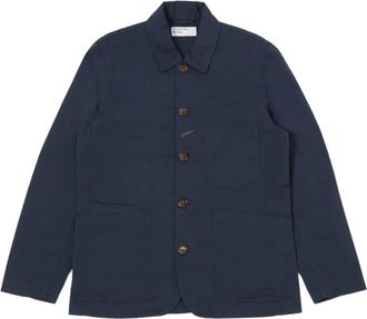 Universal Works Klassieke Navy Twill Werkjas - Heren - Zomerjassen - Blauw - S - Katoen - Jassen
