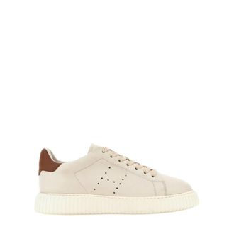 Hogan H677 Allacc H Fori - Heren - Sneakers - Beige - 42 1/2 EU - Leer - Schoenen