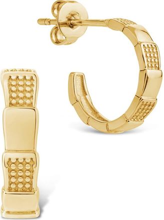 Sterling Forever Winifred Textured Hoop Earrings in Gold at Nordstrom Rack