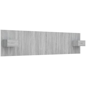 vidaXL Cabecero De Cama Y Mesitas Madera Contrachapada Gris Sonoma Vidaxl