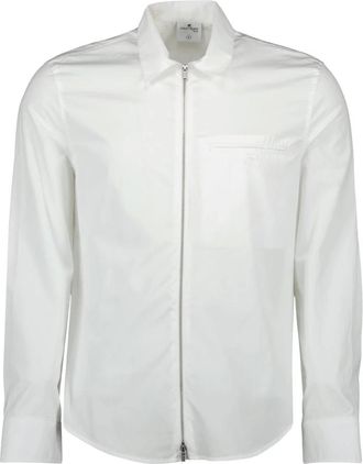 Courr&egrave;ges Poplin Zip Shirt - Heren - Casual Overhemden - Wit - L - Katoen - Overhemden