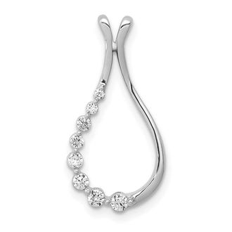 Diamond2Deal 14K White Gold Lab Grown Diamond Teardrop Pendant (0.17ct, VS, G-H)