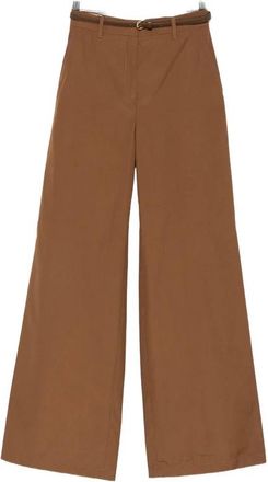 Max Mara Wijde Broeken - Dames - Wijde Broeken - Bruin - 2XS - Broeken