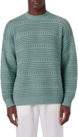 Bugatchi Cotton Crewneck Sweater in Sage at Nordstrom Rack, Size X-Large