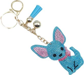 Generic Chihuahua Crystal Keychain, Sparkling Pet-Themed Accessories for Womens Bags, Cute Animal Keyring for Purse and Backpack Decoration