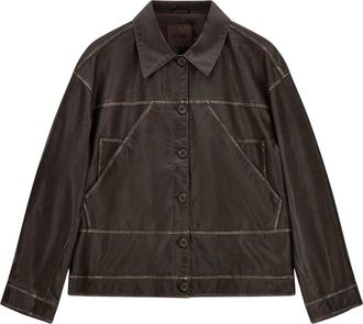 Guess Denise Tokyo PU Jas - Dames - Leren en Su&egrave;de Jassen - Bruin - XS - Polyester - Jassen