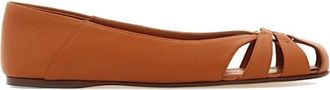 Ferragamo Aurelie Gancini Ornament Ballet Flats, Size 7 C