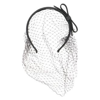 Red Valentino Hair Accessories, female, Black, Size: ONE SIZE Bow Headband with Mesh