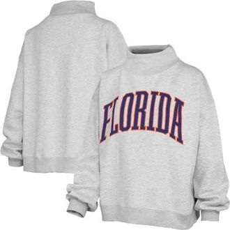 Pressbox Womens Pressbox Heather Gray Florida Gators Oversized Nelson Mock Neck Sweatshirt at Nordstrom, Size Medium