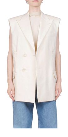 Helmut Lang Sleeveless Car Blazer In Summer Sand