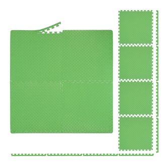 Relaxdays Relaxdays - Set 32 Piezas Suelo Gomaespuma Fitness, Alfombra Puzle, Expandible, 12m&sup2;, Amortiguador Ruido, Esterilla, Goma Eva, Verde