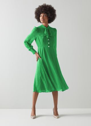 L.k. Bennett Womens Mortimer Dress, Green - Size 10 UK