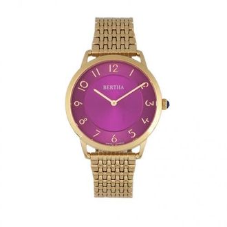 Bertha Sunglasses Abby Swiss Bracelet Watch in Rose Gold/fuchsia at Nordstrom