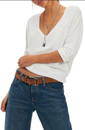 Free People High Line T-Shirt in Ivory at Nordstrom, Size X-Large
