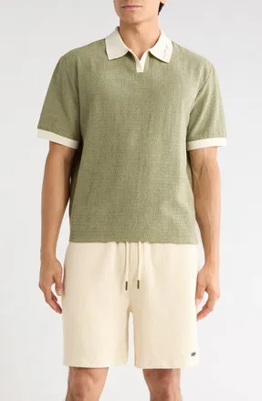 Honor The Gift Pique Johnny Collar Polo in Sage at Nordstrom, Size Xx-Large