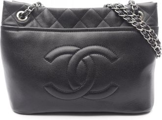 Chanel Black Leather Tote Bag (Pre-Owned)