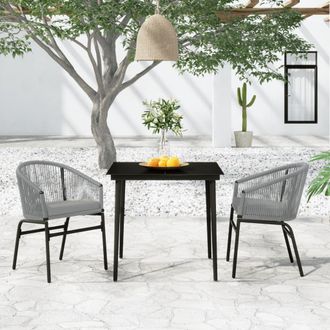 vidaXL Juego De Comedor De Jard&iacute;n 3 Piezas Gris Vidaxl