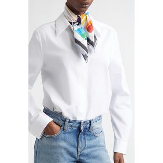 Missoni Rainbow Stripe Cotton Square Scarf in 0001 White Multi at Nordstrom